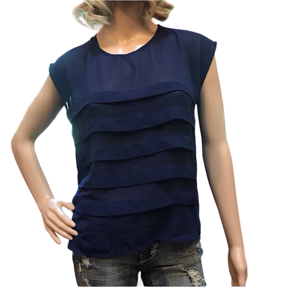 **LAST CHANCE CLEARANCE** Sheer Navy Top